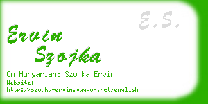 ervin szojka business card